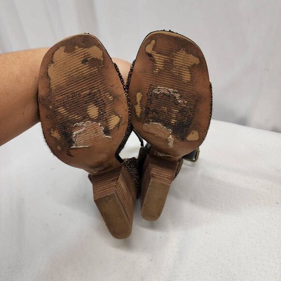 MADEWELL Alena Sandal Heels In Dotted Calf Hair Size 6 - Picture 8 of 10